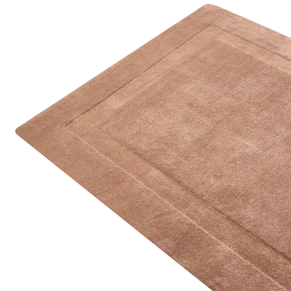 Tappeto in lana forma rettangolare, tuftato a mano 160 x 230 cm marrone design elegante
