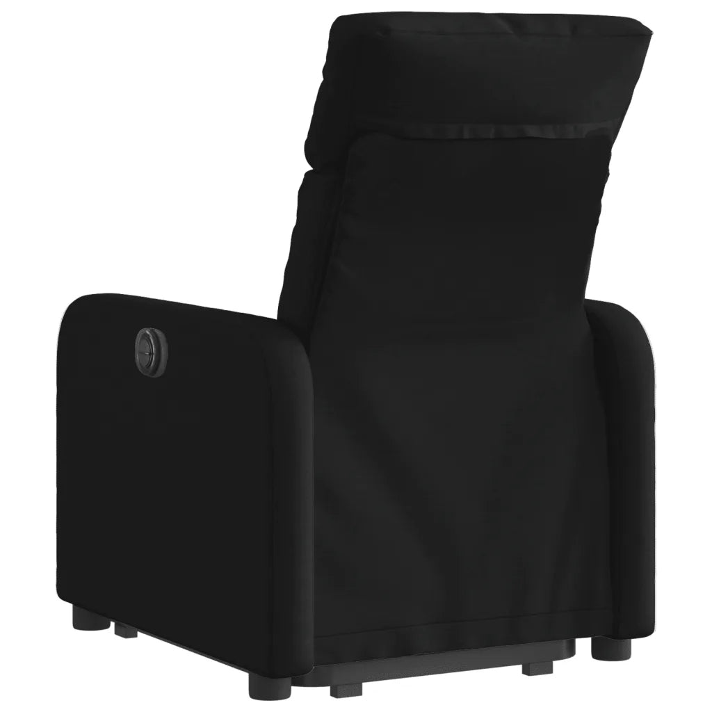 Poltrona | Sedia Relax Alzapersona Reclinabile Elettrica Nera in Tessuto