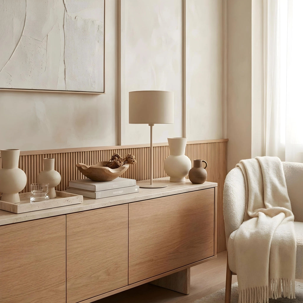 Lampada da tavolo Arden 1xE27 beige metallo Luminex