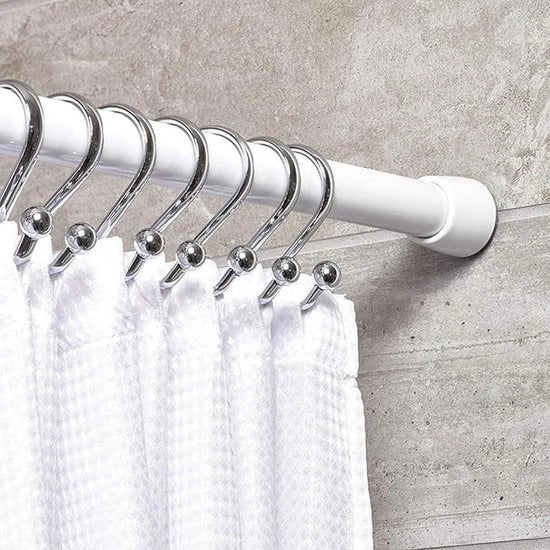Maniglia per doccia a telescopio - Lunghezza media - Maniglia in acciaio inossidabile bianco - Accessori per la camera da bagno