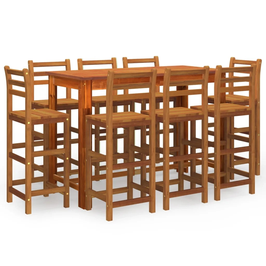 Set da Bar per Giardino 9 pz in Legno Massello di Acacia 3116025