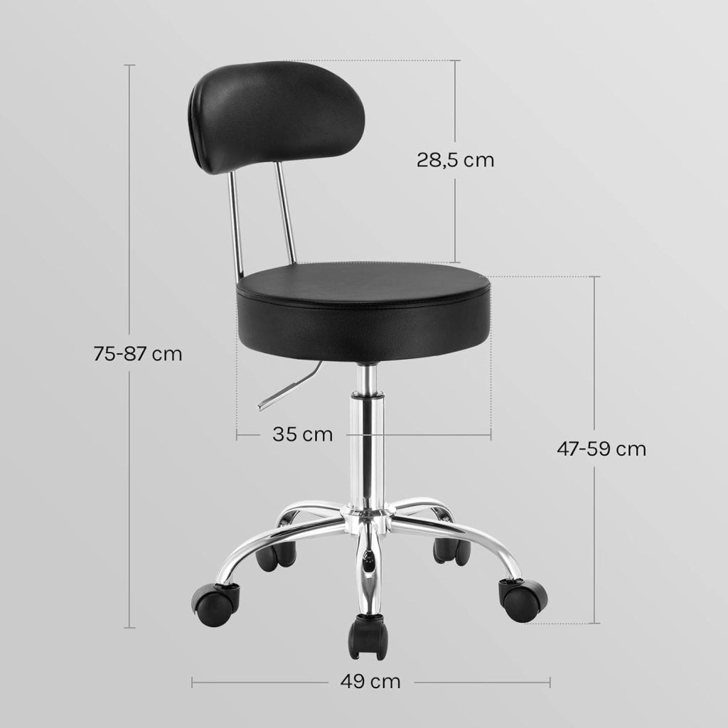 Sedie Ufficio Sedia da Scrivania Sgabelli con Schienale PU Cromato Girevole Moderno Nero 1 Pz