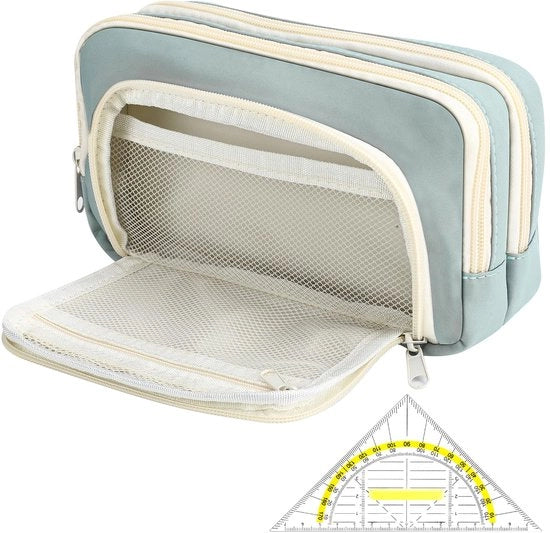 Etui per patinadrift, grande capacità, etui multifunzionale estetico in tessuto Oxford con bussola per scuola, ufficio (blu)