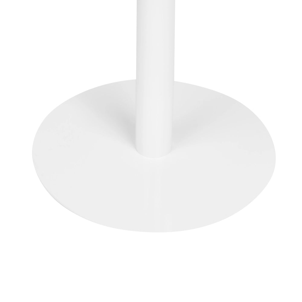 Tavolino da giardino Bistro Marrone chiaro e bianco Piano rotondo 80 x 80 cm Base metallica Rustico moderno