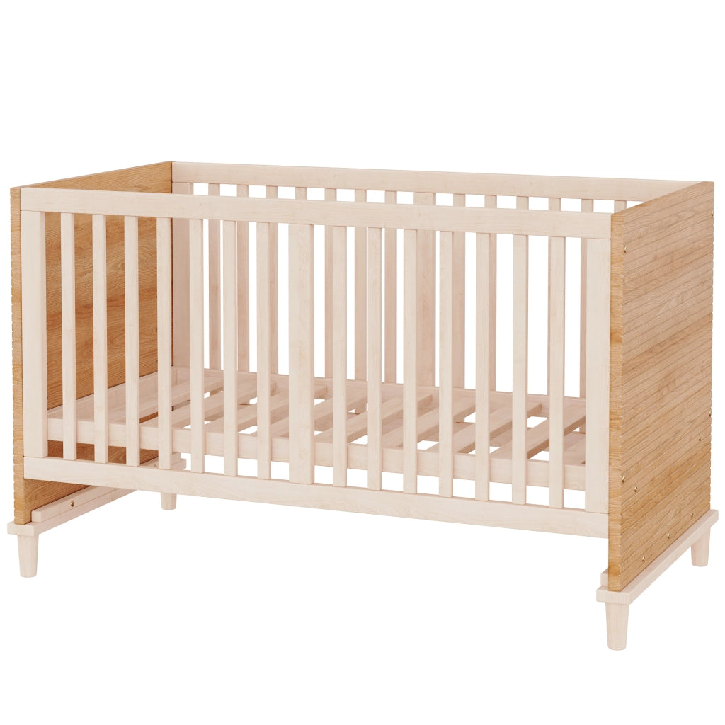 Letto per bambini 70 × 140 cm con rete regolabile in 5 altezze, senza materasso, in legno massiccio, naturale
