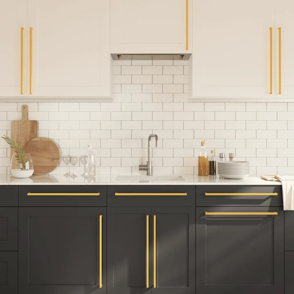 Maniglie per Mobili 5pz Oro 480mm in Acciaio Inox
