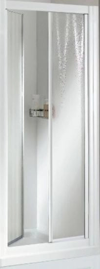 Box doccia acrilico - 2 lati, fisso piu' saloon (2 battenti) - Misura: 65 x 95 x h185 