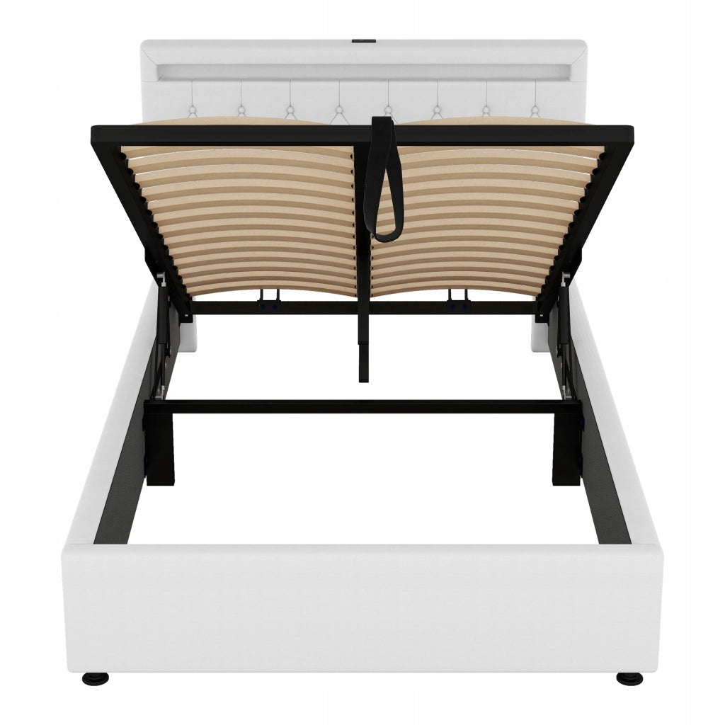 Letto 140x200 Bianco - Xylo - USB-C, RGB