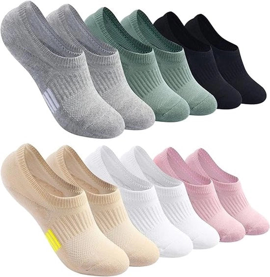 6 Paia di Calze per Donna - Calze con Cuscino a Contatto Bassa - Calze Sportive Invisibili con Laminazione - per Scarpe da Corsa - Calze Invisibili per Corsa Singola - 110cm