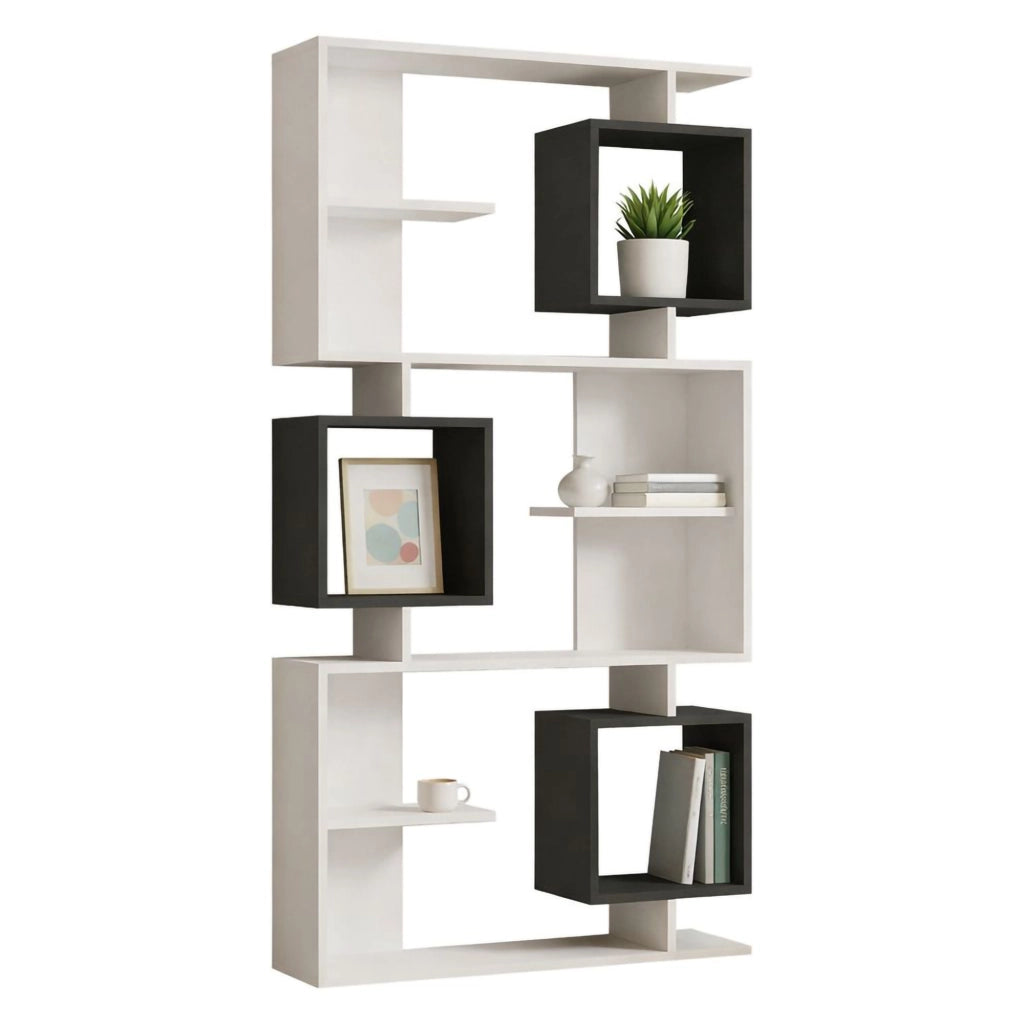 Biblioteca Cergnago, Libreria 8 Ripiani, 90x25x172h cm Bianco