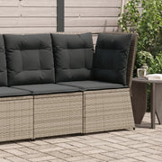 vidaXL Divano Angolare da Giardino con Cuscini Grigio in Polyrattan