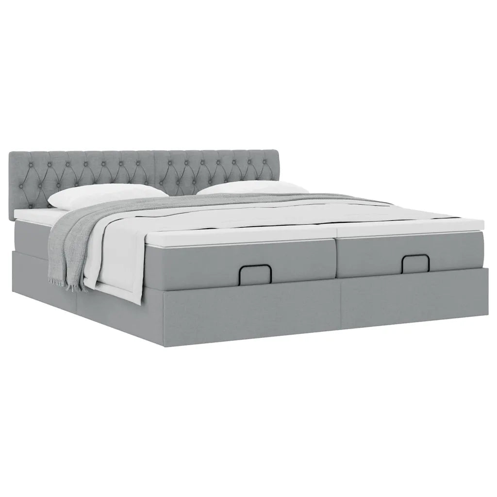 Struttura Letto Pouf con Materassi 180x200 cm in Tessuto 3312015