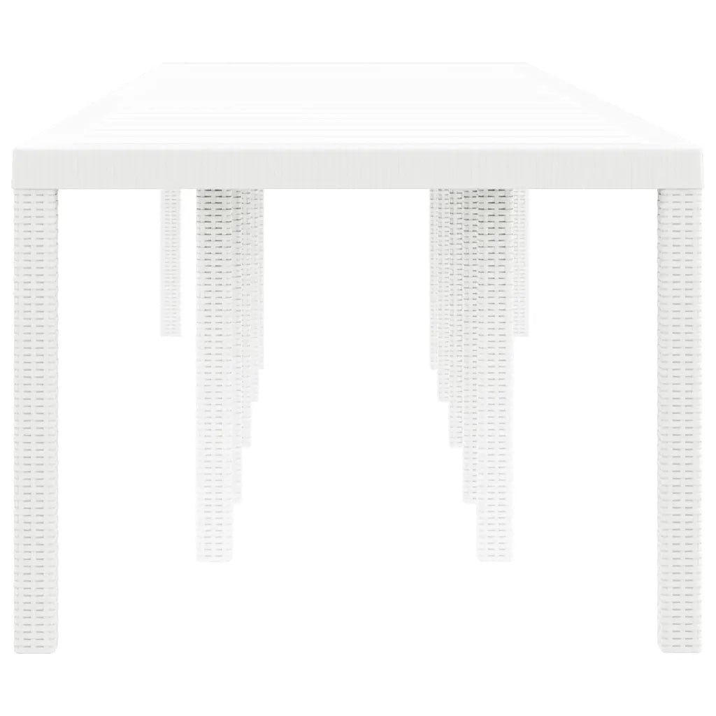 Tavolo da Giardino | Tavolino da esterno Bianco 350 x 100 x 74 cm polyrattan