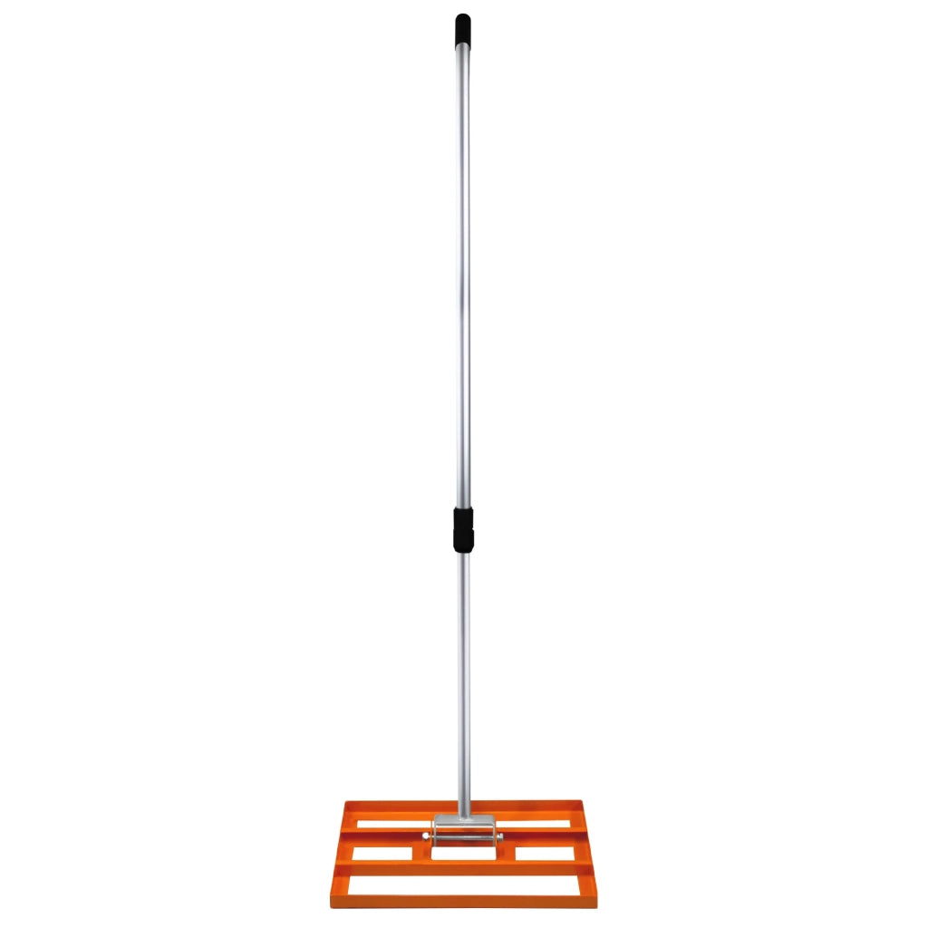 Livellatrice 50cm Rastrello Livellatore Acciaio Arancione 1,9m Manico Estensibile Erba