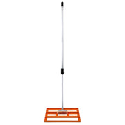 Livellatrice 50cm Rastrello Livellatore Acciaio Arancione 1,9m Manico Estensibile Erba