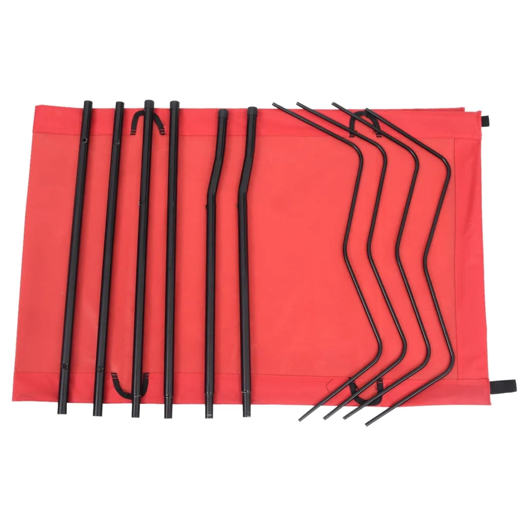Letto da Campeggio 180x60x19 cm Tessuto Oxford e Acciaio Rosso CFW8805818