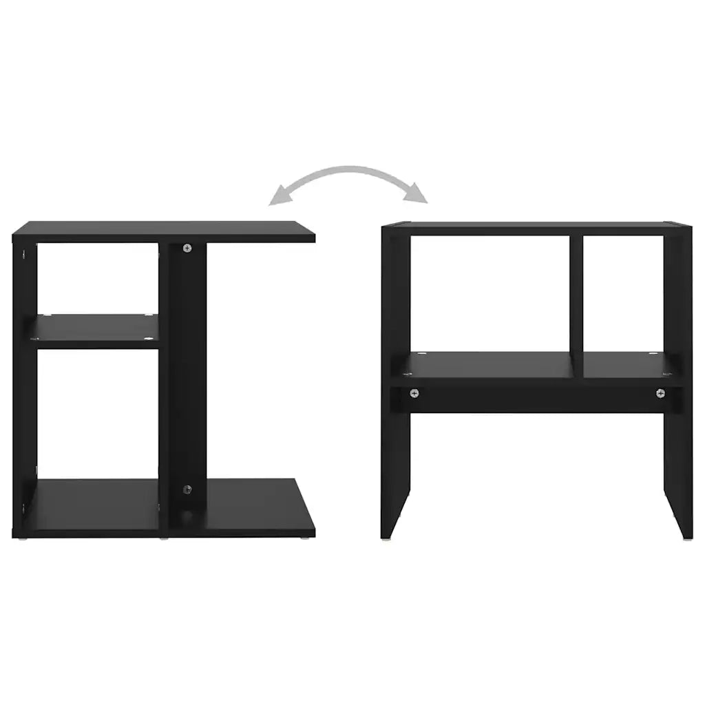 Tavolino | Tavolo laterale Nero 50x30x50 cm in Legno Multistrato