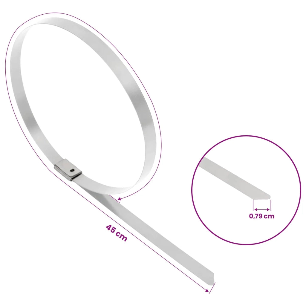Fascetta per Cavi 25 pz 7,9 x 450 mm Argento 42029393