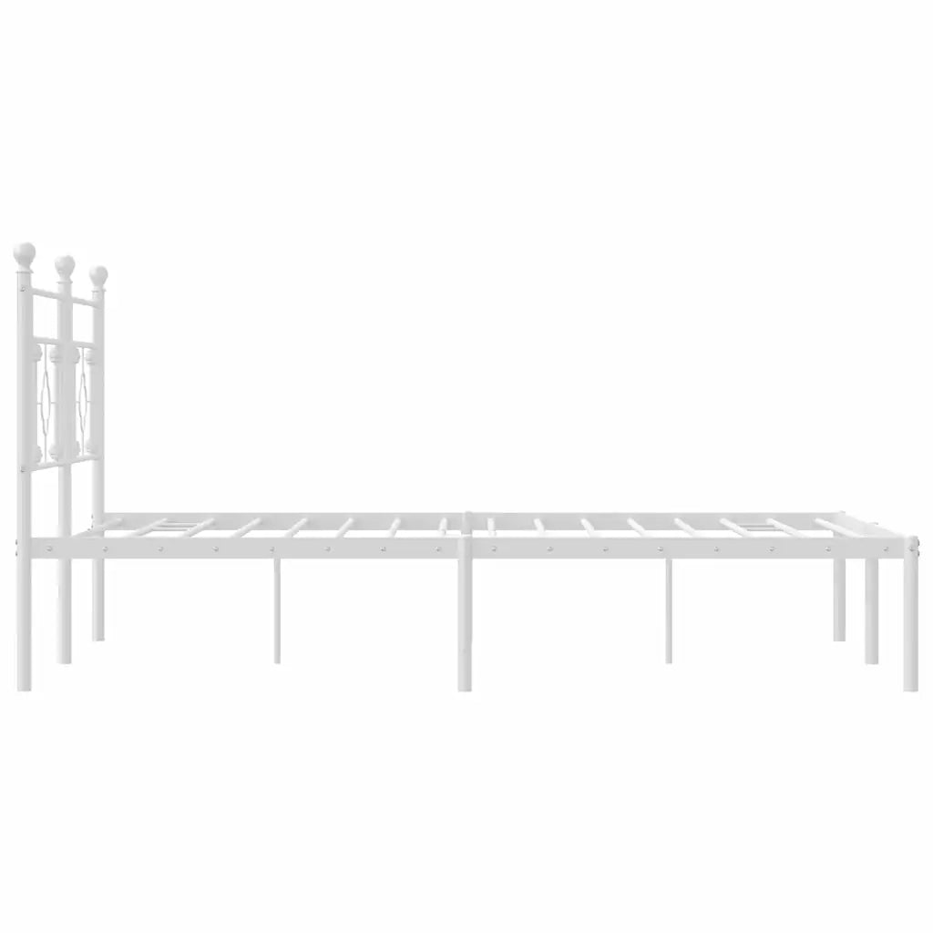 Giroletto con Testiera-Struttura Letto con testiera Metallo Bianco 160x200 cm 548036