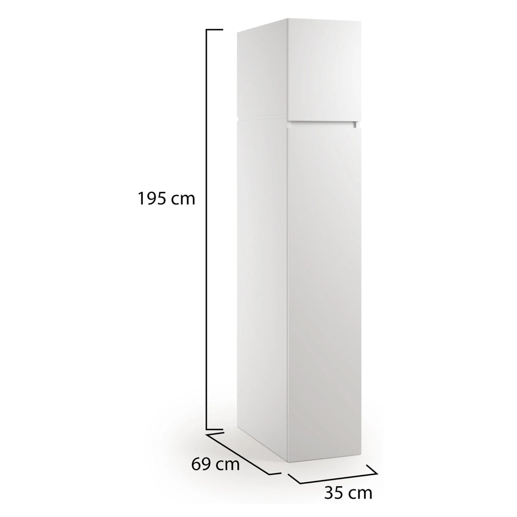 Gilroy, Armadio Multiuso 2 Ante 3 Ripiani Made in Italy, 35x195h cm Bianco