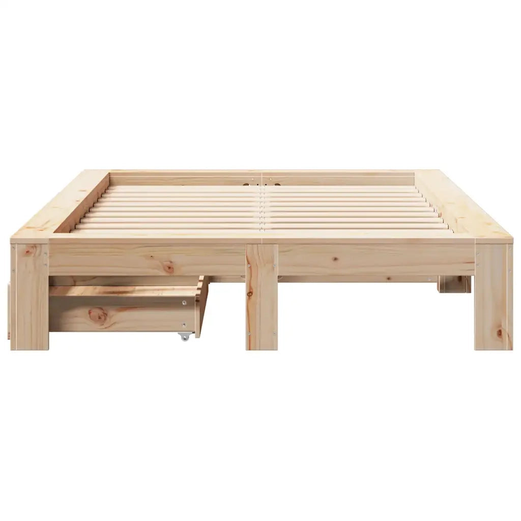 Giroletto senza Materasso 135x190 cm in Legno Massello di Pino