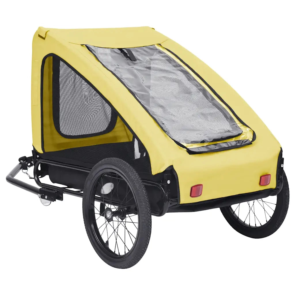 Rimorchio da Bici per Animali Domestici Giallo e Nero 92596