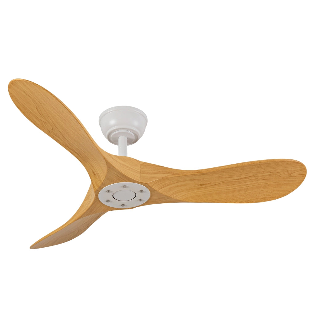Ventilatore da soffitto da 42 pollici senza luce; ABS bianco e naturale
