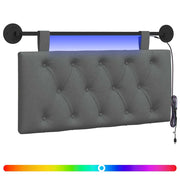 Testiera | Testata sospesa Con luce LED Grigio Scuro Tessuto