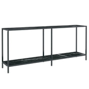Tavolo Consolle | Tavolo d'Ingresso Nero 180x35x75,5 cm in Vetro Temperato