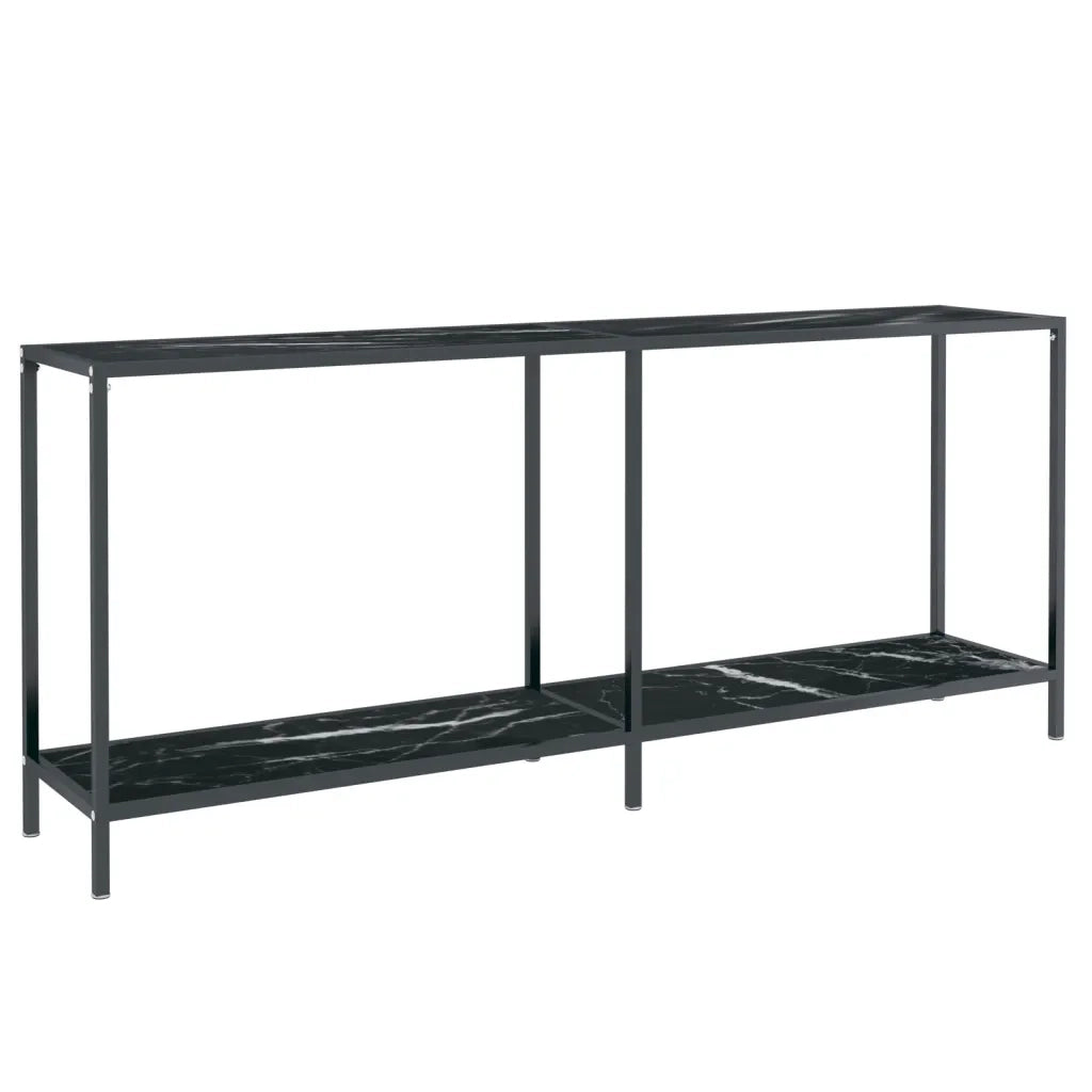 Tavolo Consolle | Tavolo d'Ingresso Nero 180x35x75,5 cm in Vetro Temperato