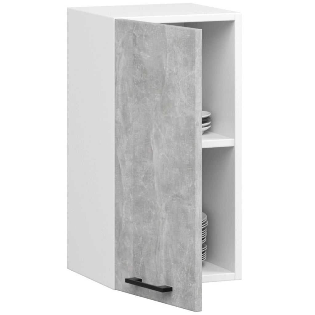 Mobile da cucina pensile sistema AKORD OLIWIA Bianco 40 cm 1 anta inserto frontale Cemento 40x30x58 cm