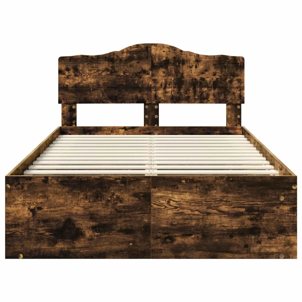 Struttura del letto Rovere fumé 120 x 190 cm Pino massello