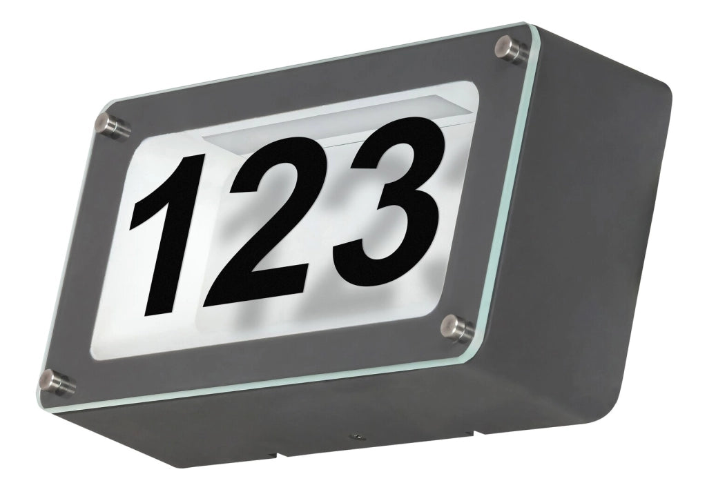 Lampada numero civico LED 6W 4500K IP54 antracite Hannover