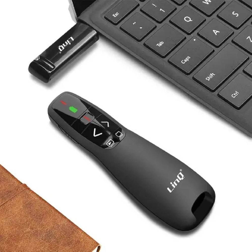 Trade Shop - Penna Gira Pagine Laser Wireless Puntatore Telecomando Per Presentazioni Fy8302 -