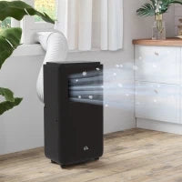 Condizionatore Portatile 950W con 5 Modalità e 3 Velocità, in Plastica ABS e Acciaio, 33x28x70.4 cm, Nero