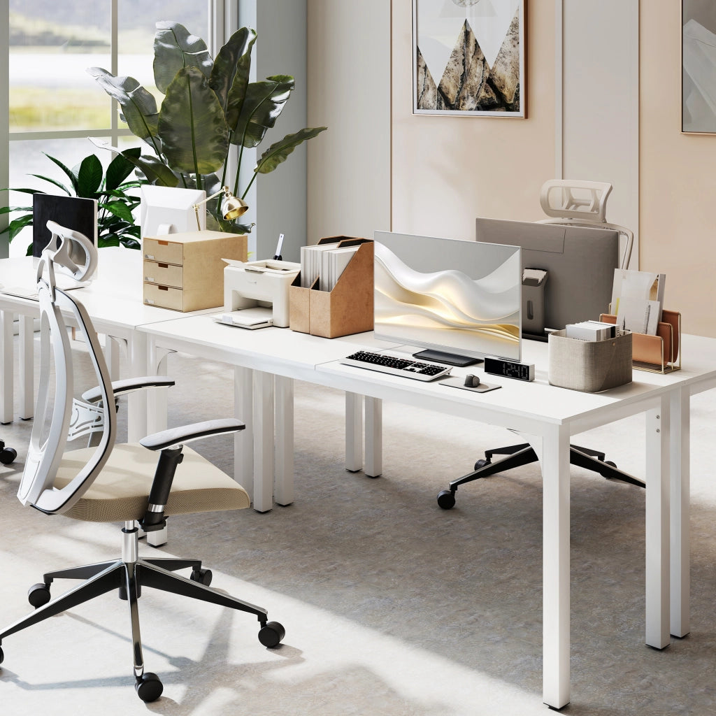 Scrivania per computer 180 cm con cassetto e ripiano ¨C zephmum ¨C bianco 180x70x75