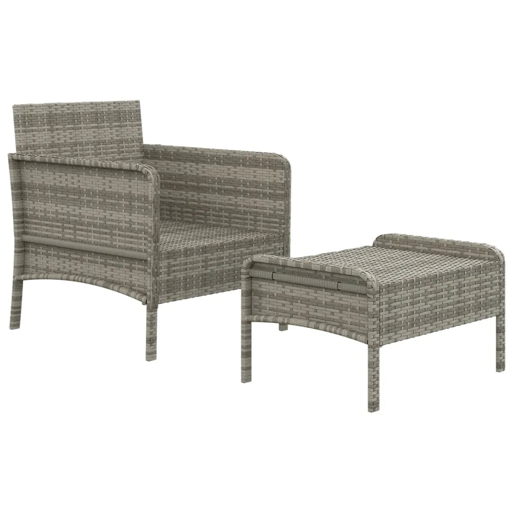 Set di Divani da Giardino 2 pz con Cuscini in Polyrattan Grigio cod mxl 35622