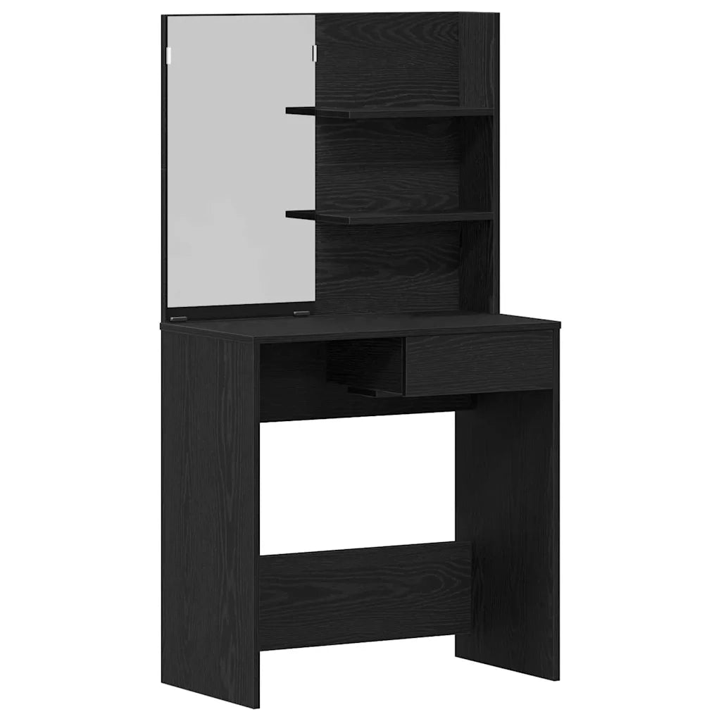Tavolo da Trucco con cassetto Rovere Nero 74,5 x 40 x 141 cm CFW6819133