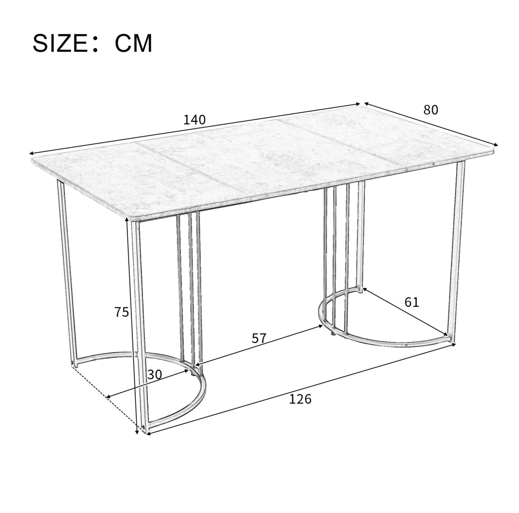 Set da Pranzo 5 Pezzi con Tavolo 140x80 cm in MDF Bianco e 4 Sedie in Velluto Nero
