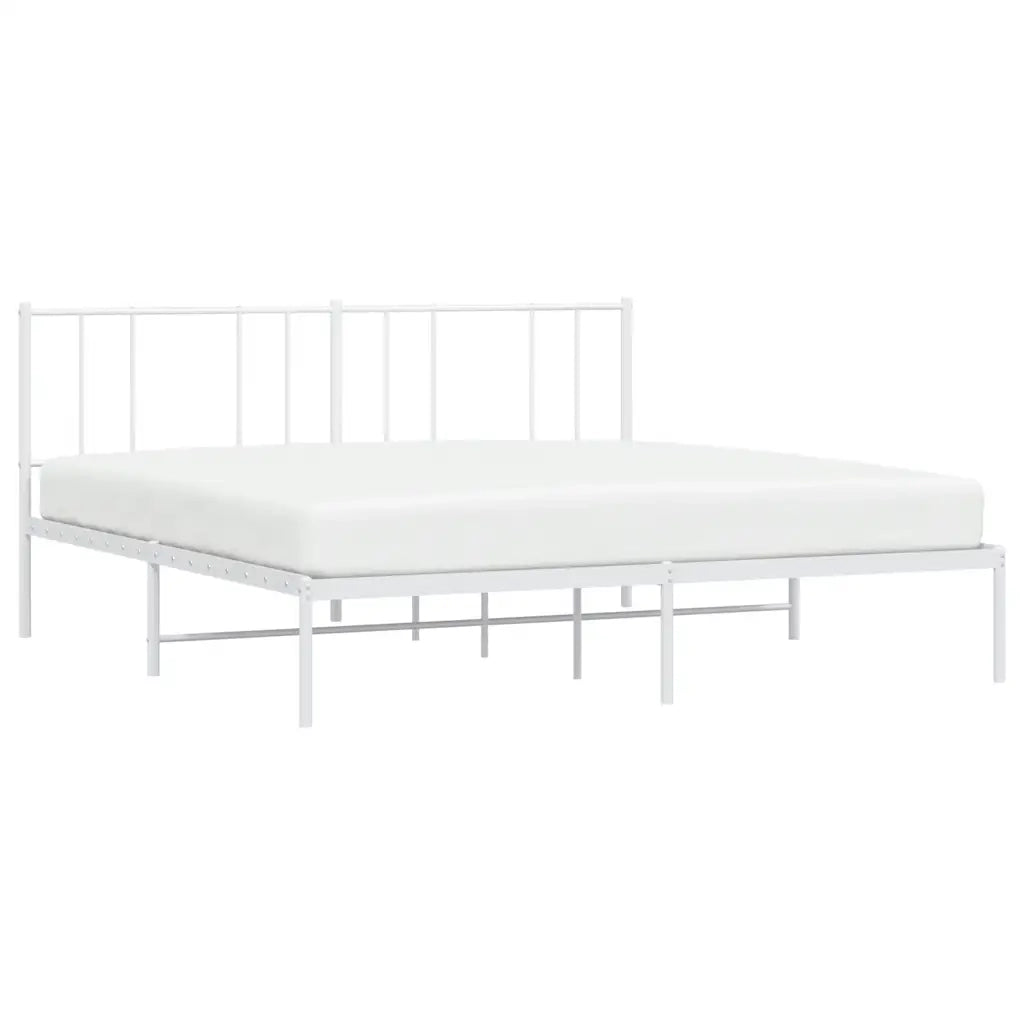 Giroletto con Testiera Metallo Bianco 193x203 cm 352535