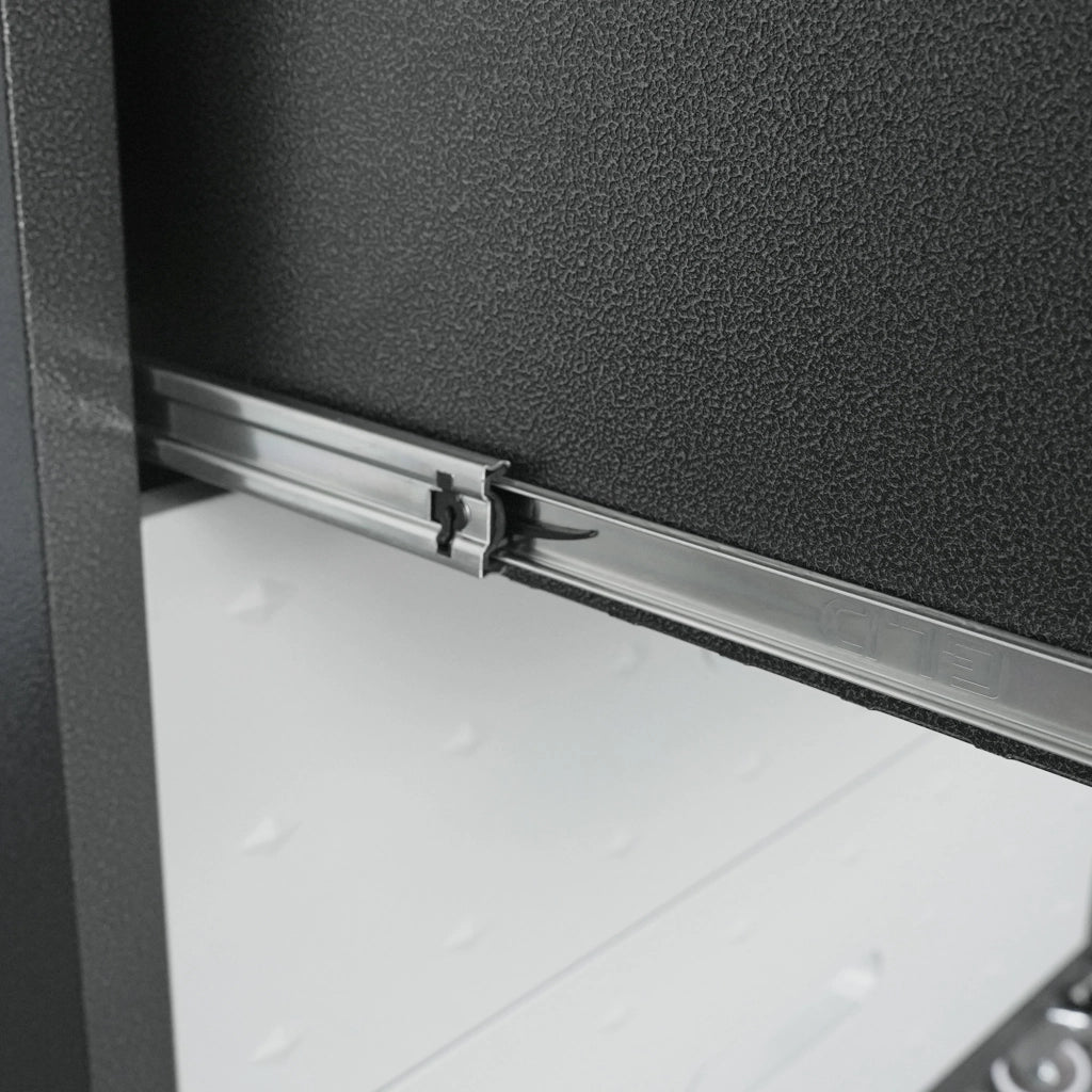 Cassettiera portautensili in metallo con ruote 75x42x88 cm a 3 cassetti nero/grigio
