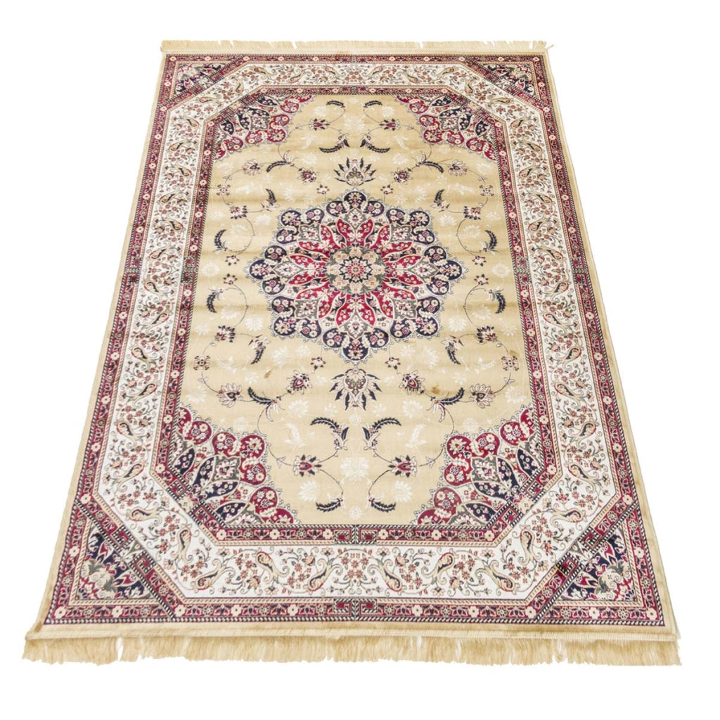Tappeto RUBINE 317 Keshan ORO cm.120x160 disegno classico persiano stile orientale tradizionale. Tappeto salotto, soggiorno, camera da letto, ingresso, corridoio.