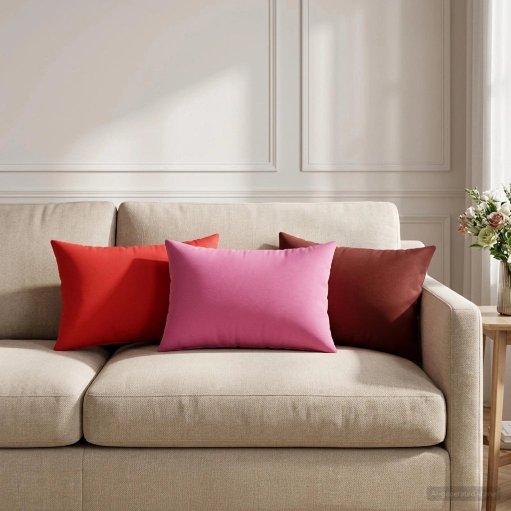 Federa 6 pcs HEERLEN Rosso 40 x 60 cm Poliestere 909304