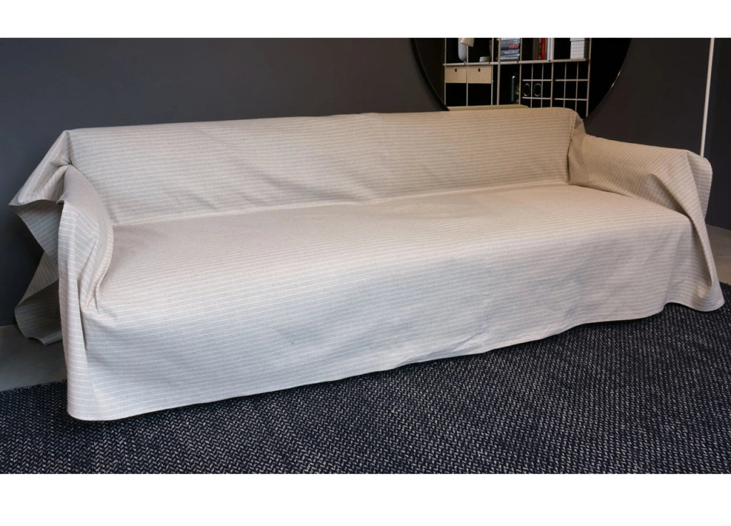 Telo Arredo Granfoulard Copritutto Cotone Made Italy Vari Disegni Arredatutto Copriletto Multiuso - 2 Piazze - Lord Beige