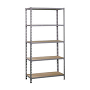 Scaffale in metallo Simon Rack senza viti colore grigio/legno 5 ripiani 2000x1200x500 mm Made in Spain