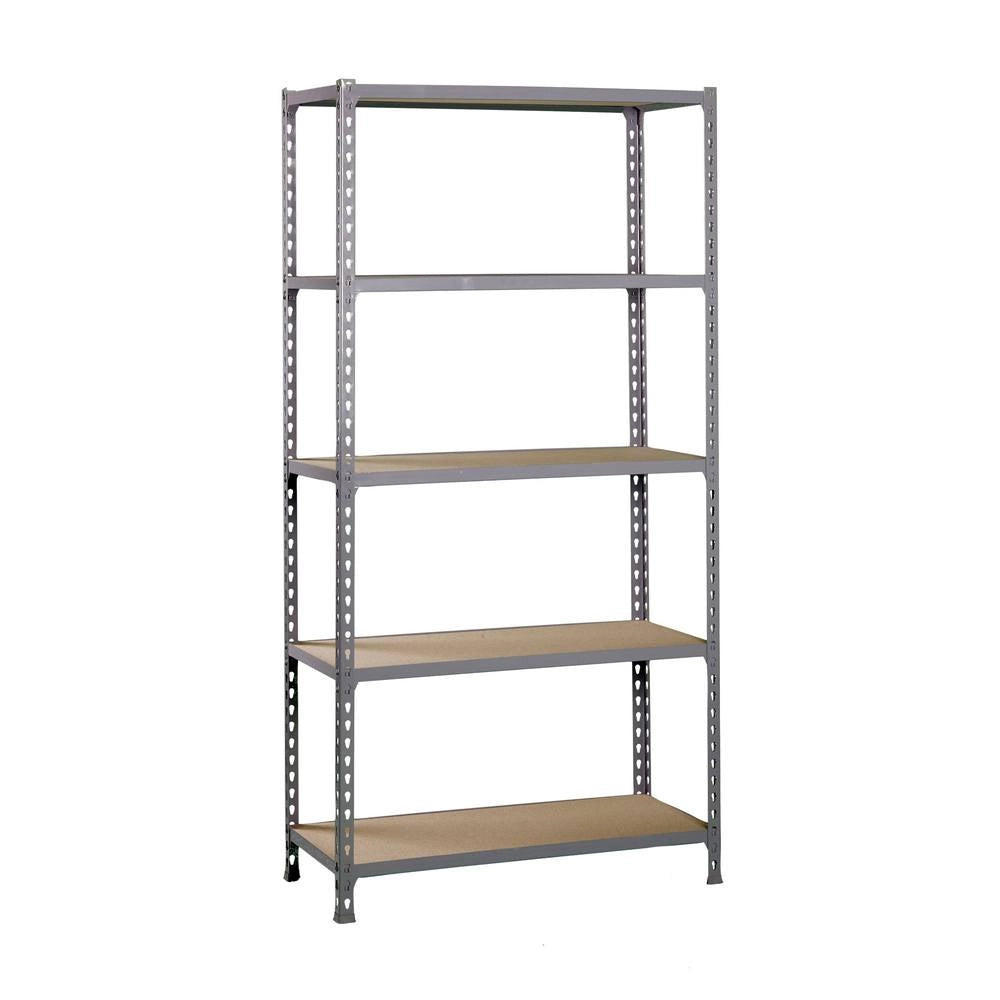 Scaffale in metallo Simon Rack senza viti colore grigio/legno 5 ripiani 2000x1200x500 mm Made in Spain