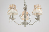 Lampadario Elegant in Metallo Bird Bianco Antique