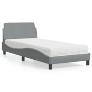 Letto con Materasso Dover Grigio Chiaro 80x200 cm in Tessuto 3208284