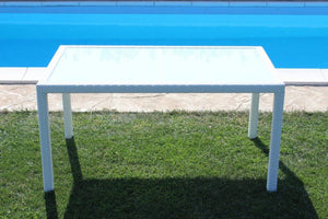 Tavolo Azore 150x90 cm in Wicker Bianco