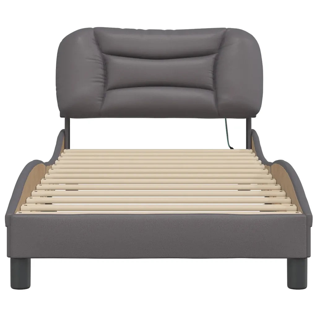 Giroletto con LED senza Materasso-Struttura Letto Hvar Grigio 90x200 cm